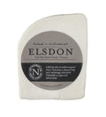 Elsdon Goats Cheese wedge with a pure white paste in its grey Northumberland Cheese Company label