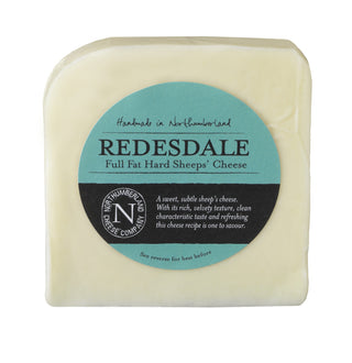 Redesdale Sheep's Cheese 150g wedge with its teal Northumberland Cheese Company label reading Full Fat Hard Sheeps' Cheese
