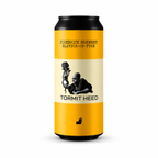 Can of Firebrick Brewery Tormit Heed ale with a black and white drawing of a man holding up a turnip