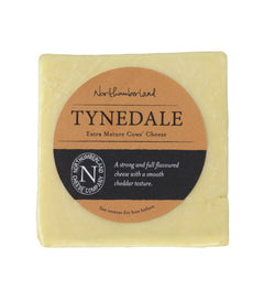 Tynedale Extra Mature Cows Cheese 150g, a square block with its orange Northumberland Cheese Company label